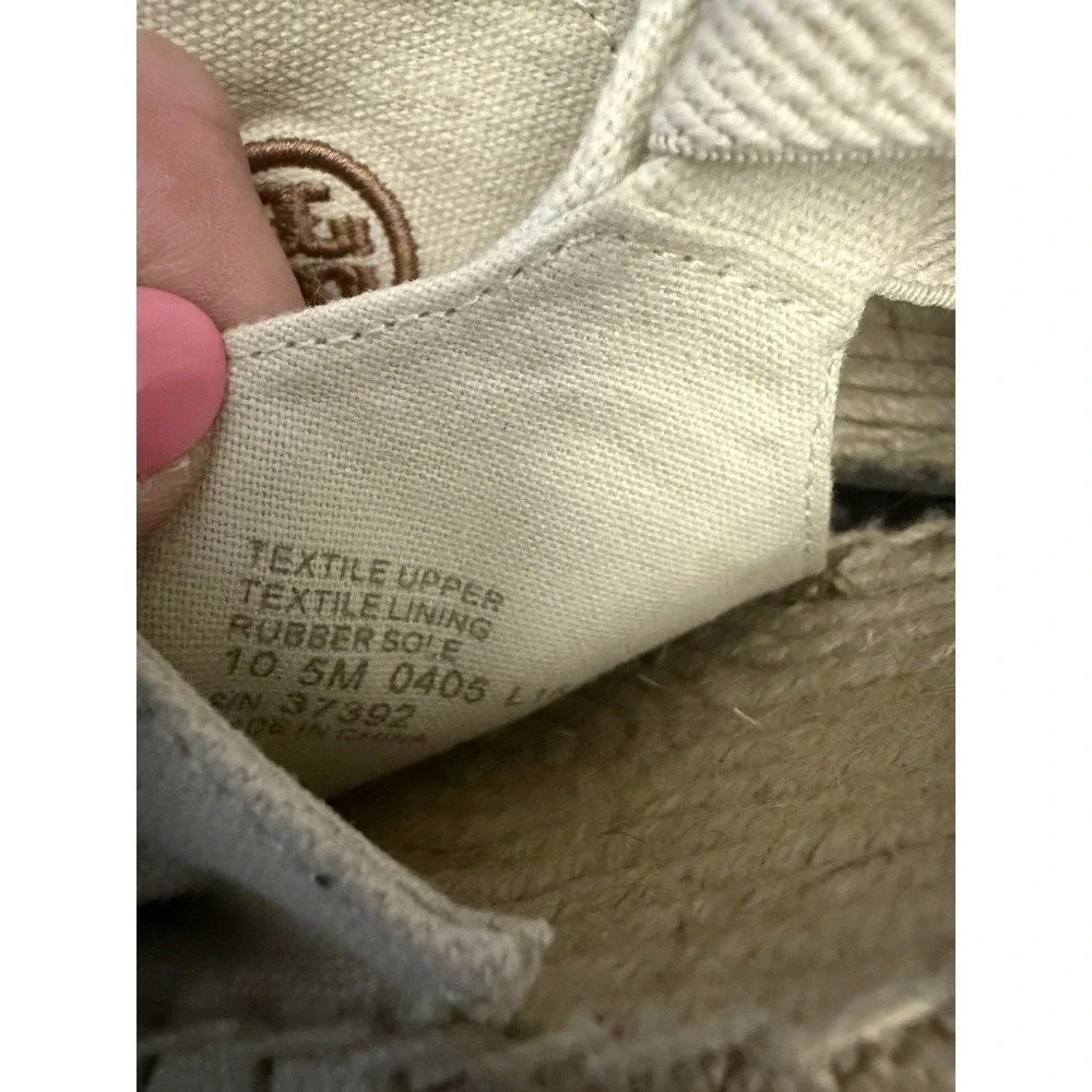 Tory Burch Neutral Catalina‎ Low Wedge Espadrille Shoes Women's 10.5 NWOT
